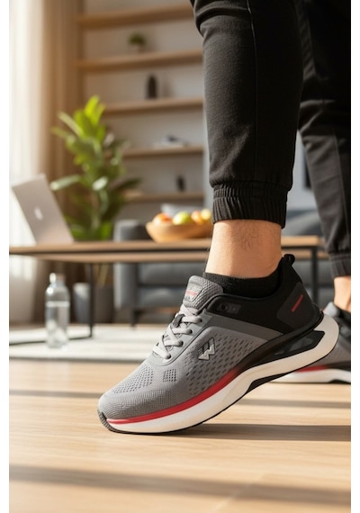 Enoch Erkek Koşu Ve Yürüyüş Ayakkabısı Tam Fileli Sneaker Hafif Performans Spor Modeli Füme