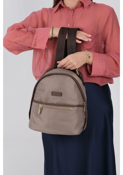 Silver Polo Sp1212 Kadın Sırt Çantası Saten Kum-kahve