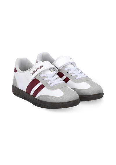 Slazenger Dolphın I Unisex Çocuk Cırt Cırtlı Beyaz / Bordo Günlük Spor Ayakkabısı