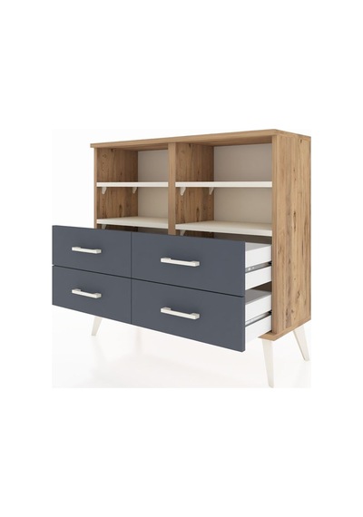 Arges Şifonyer 4 Raflı 4 Çekmeceli 88x30x80 Çam-aytaşı/antrasit Aytaşı/antrasit Arges Şifonyer 4 Raflı 4 Çekmeceli 88x30x80 Çam-aytaşı/antrasit Aytaşı/antrasit