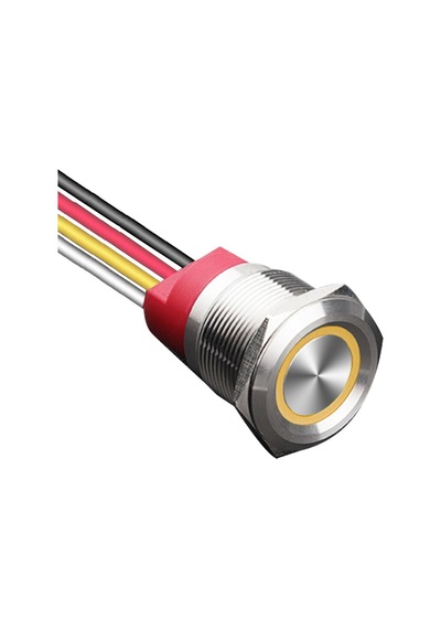 Wd22t-p1-e 22mm Dokunmatik Touch Metal Buton - Sarı