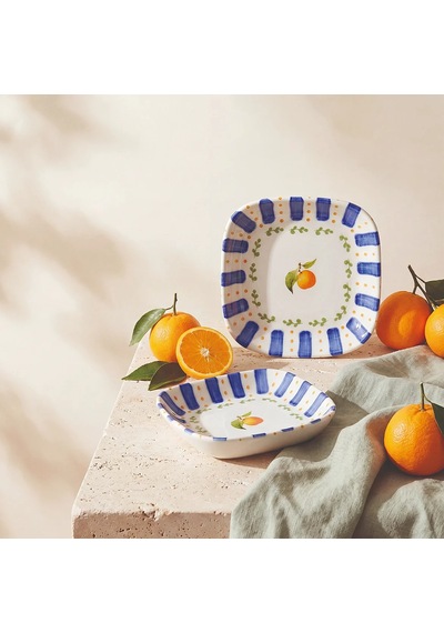 Güral Güral Porselen Kayısı Desenli 13 Cm Çerezlik Ve Sosluk Seti - 2 Parça Diğer