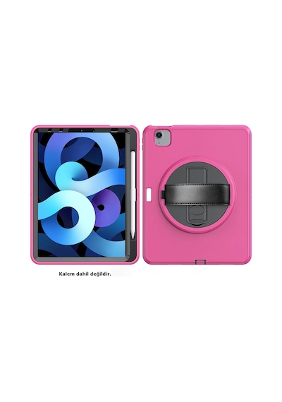Gld-spt- Newface Apple Uyumlu iPad 2022 10.9 10.nesil Kılıf Hand Strap Tablet Kılıfı - Pembe