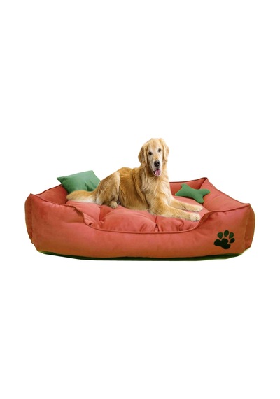 Yıkanabilir Ultra Soft Köpek Yatağı Large Büyük Irklar İçin Kiremit