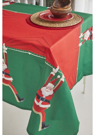 Ays Home Kırmızı Noel Baba Yılbaşı Christmas Yemek Masa Örtüsü