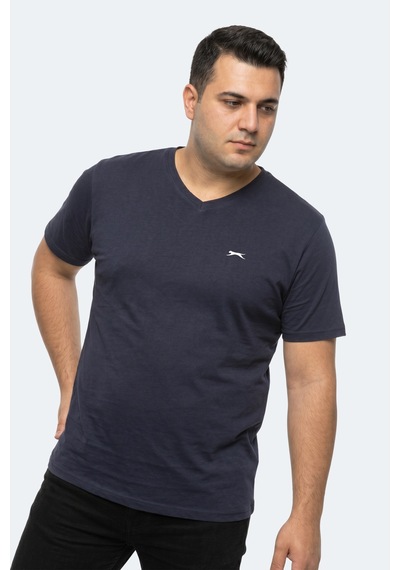 Slazenger Rıvaldo Jmb Erkek Büyük Beden Lacivert Tişört