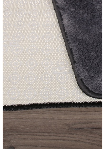 Relax Antrasit Köşeli 60x100 + 50x60 Cm 2'li Pufidik Banyo Paspas Antrasit