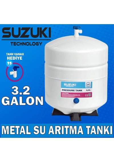 Suzukı Technology, 12 Litre 3.2 Galon Metal Su Arıtma Tankı