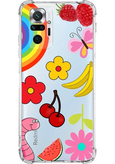 Prinrify Xiaomi Redmi Note 10 Pro Uyumlu Water Color 5 Baskılı Şeffaf Köşe Korumalı Antişok Kılıf