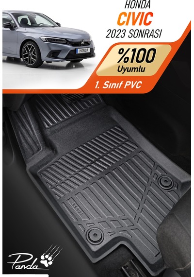 Siyah Honda Civic 2023 Sonrası 4d Havuzlu Paspas Takımı