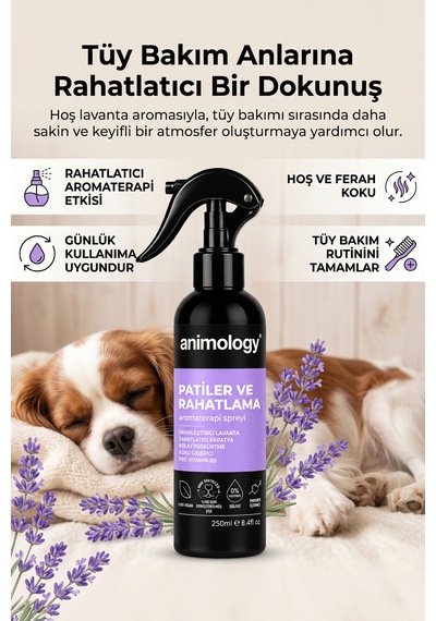 Animology Paws Relax Rahatlatıcı Köpek Tüy Bakım Spreyi 250 Ml - Lavanta Aromalı Rahatlatıcı