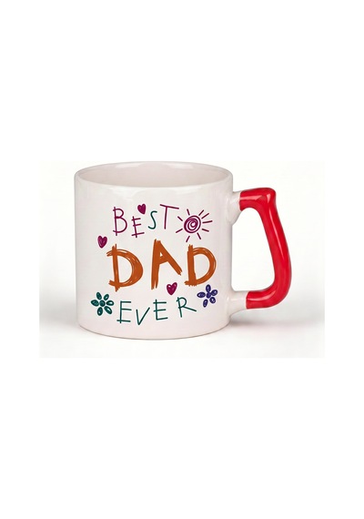 Babaya Özel Best Dad Ever Yazılı Kupa Bardak - Komik Tasarım Baskılı Seramik Hediye Kupa Bardak Çok Renkli
