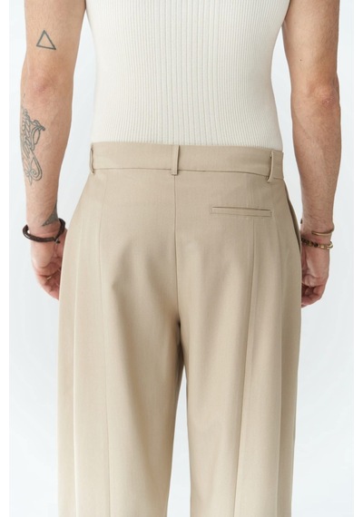 Mai Collection Mai Studios Co. Hector Bej Geniş Paça Erkek Pantolon Bej
