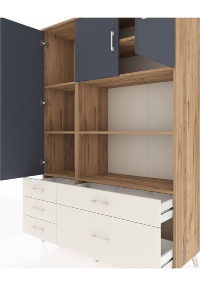 Hyperion Dolap 7 Raflı 5 Çekmeceli 3 Kapaklı 132x44x195 Çam-antrasit/aytaşı Antrasıt/aytası Hyperion Dolap 7 Raflı 5 Çekmeceli 3 Kapaklı 132x44x195 Çam-antrasit/aytaşı Antrasıt/aytası