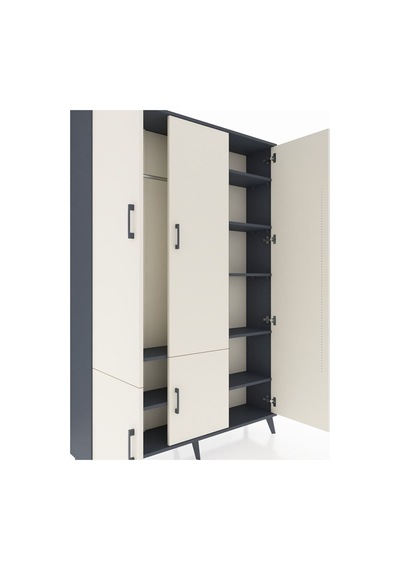 Arges Dolap 7 Raflı 5 Kapaklı Tek Askılı 132x30x195 Antrasit-aytaşı/antrasit Aytası/antrasıt Arges Dolap 7 Raflı 5 Kapaklı Tek Askılı 132x30x195 Antrasit-aytaşı/antrasit Aytası/antrasıt