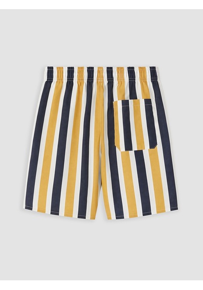 Lcw Swımwear Sarı Kısa Boy Çizgili Erkek Deniz Şortu
