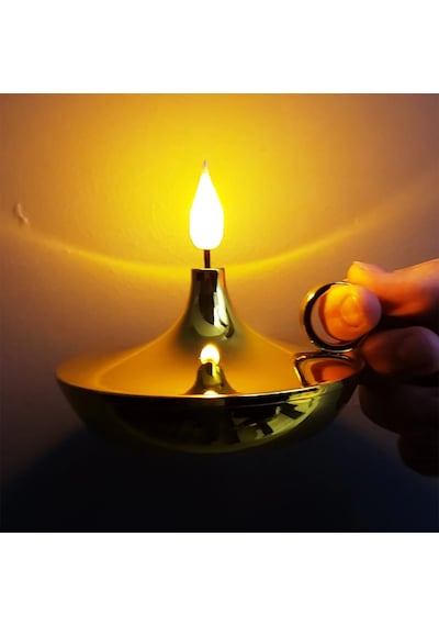 Dekoratif Gold Pilli Mum Lamba Altın