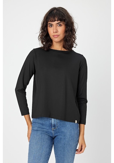Alexandergardı Uzun Kollu Kumaş T-shirt Agsweat00 Siyah