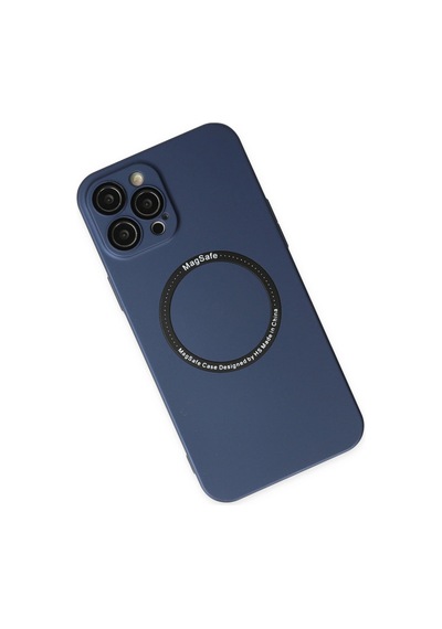 Apple  Uyumlu  iPhone 12 Pro Kılıf Jack Magneticsafe Lens Silikon Lacivert,