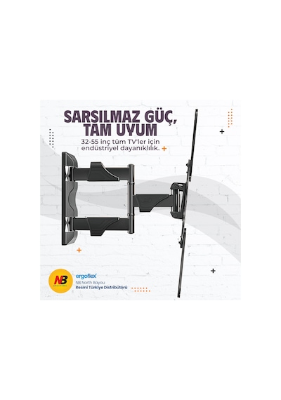 Nb Ergonomic Nb P4 Ultra Ince 32-55inch Hareketli Tv Askı Aparatı