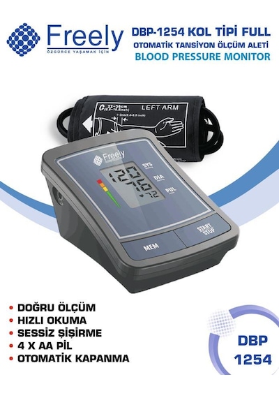 FREELY DİJİTAL KOL TİPİ TANSİYON ÖLÇÜM ALETİ DBP-1254