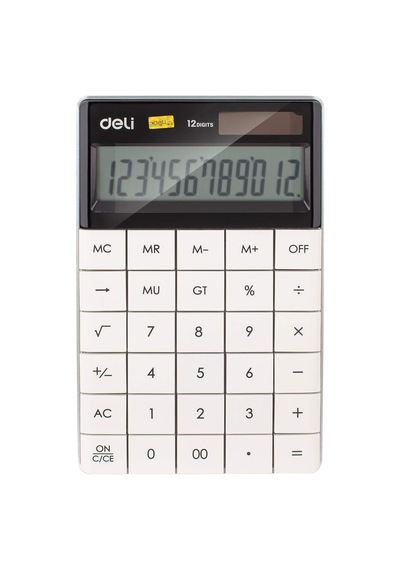 Hesap Makinesi 12 Digit Beyaz Çok Renkli