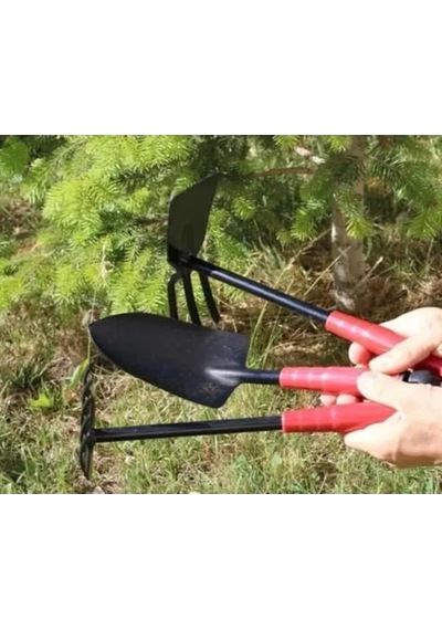 Bahçe El Aletleri Seti, 30 Cm Kürek, Tırmık Ve Çapa İle 3 Parça
