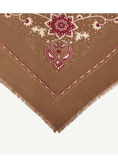 Yargıcı Desenli Kare Şal 26kksl1121x 003 Kahverengi