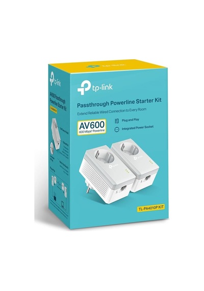 Lexroo Tl-pa4010pkıt, Av600 Ac Güç Soketli Powerline Adaptör Başlangıç Kiti