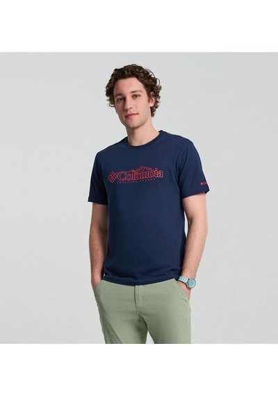 Columbia Csc Branded Peaks Erkek Kısa Kollu Tişört-8055 Koyu Lacivert