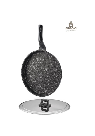 Döküm Granit Kapaklı Balık Tavası 32 Cm Siyah