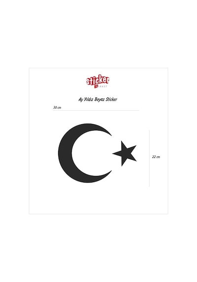 Ay Yıldız Beyaz Sticker
