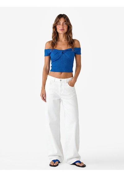 Koton Koton X Şahika Ercümen - Bürümcük Kumaş Kalp Yaka Düğüm Detaylı Omzu Açık Crop Top Mavi 6sak10451ek Koton Koton X Şahika Ercümen - Bürümcük Kumaş Kalp Yaka Düğüm Detaylı Omzu Açık Crop Top Mavi 6sak10451ek