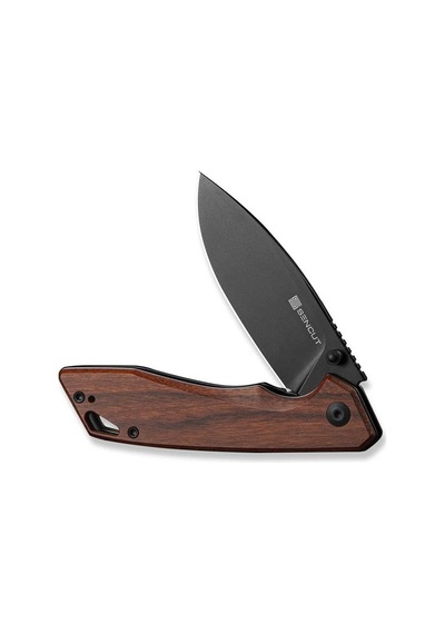 Sencut Stratex Guibourtia Wood Handle Black 9cr18mov Blade Kamp Çakı Kahverengi