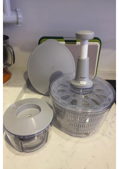 Leggno Pratıco Kapaklı Salata El Rende Seti Gri