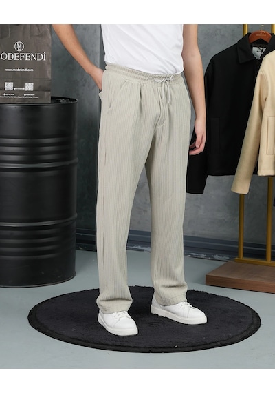 Modefendi Örgülü Model Baggy Kesim Jogger İpli Pantolon Gri Modefendi Örgülü Model Baggy Kesim Jogger İpli Pantolon Gri