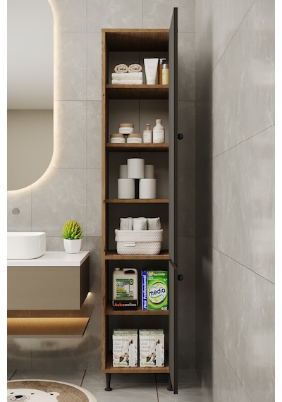 Aeka Ae-2028 Soft 2 Kapaklı Çok Amaçlı Dolap 40x180 Cm Raflı Dar Yüksek Boy Banyo Çok Bölmeli Depolama Dolabı Çam - Antrasit Aeka Ae-2028 Soft 2 Kapaklı Çok Amaçlı Dolap 40x180 Cm Raflı Dar Yüksek Boy Banyo Çok Bölmeli Depolama Dolabı Çam - Antrasit