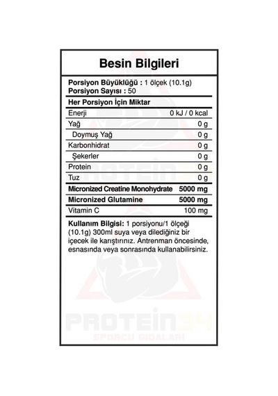 Bigjoy Sports Big2 Glutamine + Creatine  505g 50 Servis Aromasız