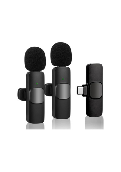 Bluetooth Mikrofon Type-c Ikili Kablosuz Yaka Mikrofonu