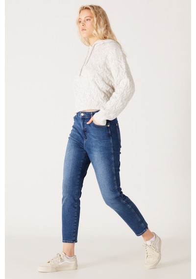 Wrangler Walker Slim Fit Dar Kesim Yüksek Bel Dar Paça Mavi Kadın Esnek Jean Denim Kot Pantolon W2HCMQ478 Mavi