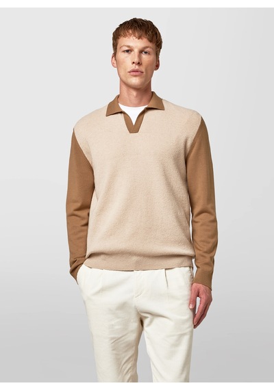 Alpha Studio Kahve Erkek Slim Fit Kazak Au-7244b Jumper Polo