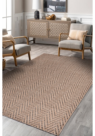 Sierra Halı Jüt Hasır Görünümlü Modern Kilim Ve Yolluk, İnce Bukle Dokuma Bej