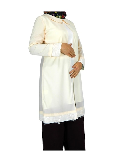 Kadın Somon Uzun Krep Tunik 22650
