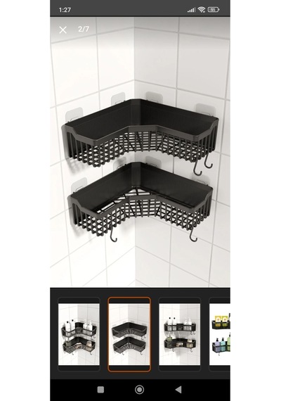 Yapışkanlı Duş Banyo Mutfak Köşesi Sabunluğu 1 Adet Siyah