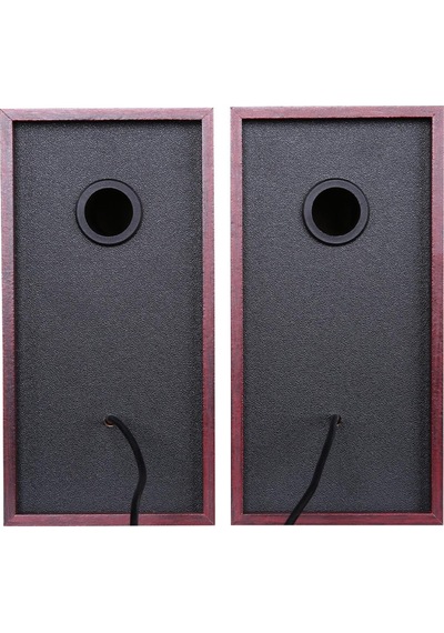 Lecoo   Ds105 6w Ahşap Gövdeli Masaüstü Stereo Hoparlör - Usb + 3.5mm Jack Girişli Pc Hoparlörü