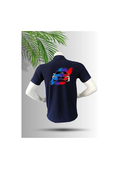 Dafri Spor Araba Severlerin Vazgeçilmezi Pamuklu Polo Yaka T-shirt Lacivert