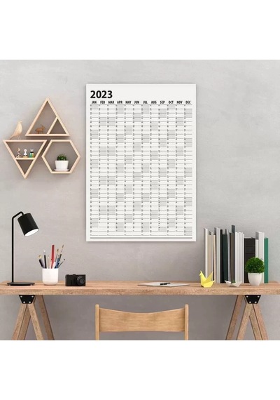 2027 Yıllık Planlayıcı Duvar Takvim Siyah Yearly Wall Planner