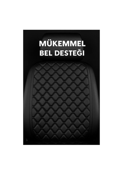 Suni Deri Oto Koltuk Minderi Silinebilir Leke Tutmaz Kapitone 2'li Siyah