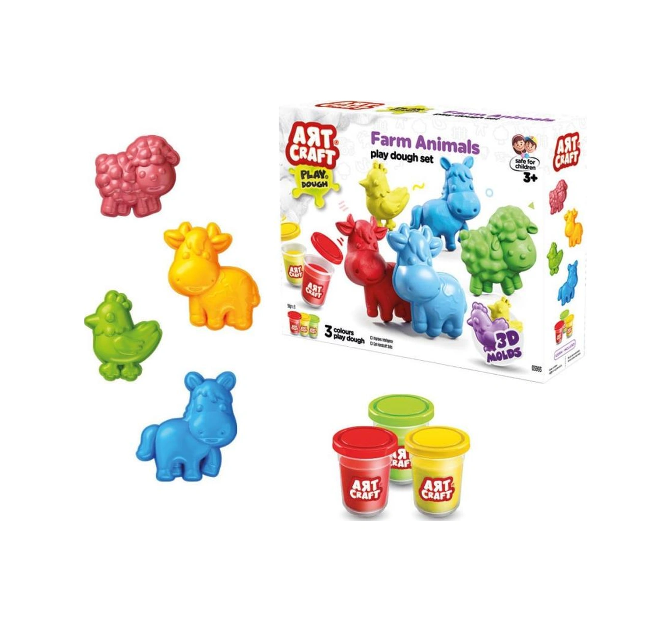 03993 Art Craft Çiftlik Hayvanları Hamur Set 168 Gr -fentoys