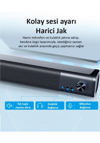 Hp WS10 Pro Kablolu Soundbar Multimedya Hoparlör Speaker 2x3w